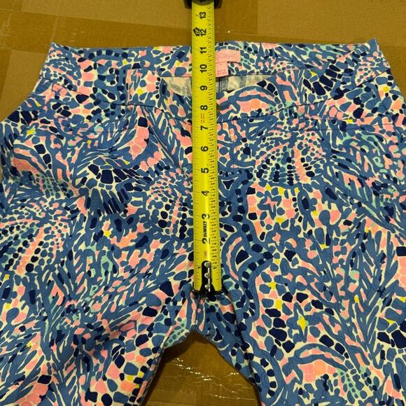 🍁 Lilly Pulitzer Kelly Skinny Ankle Pull On Skinny Pants Sz 8 Blue Pink - Picture 11 of 12